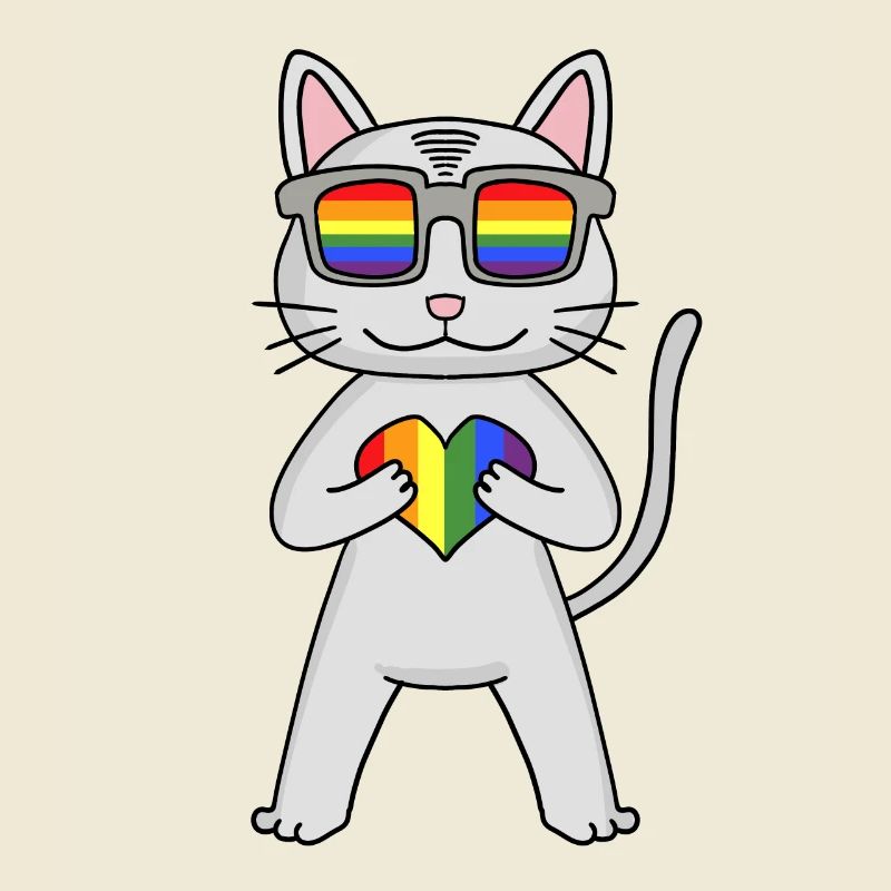 LGBT Cat Devon Rex Rainbow