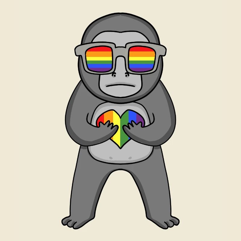 LGBT Animal Monkey Gorilla Rainbow