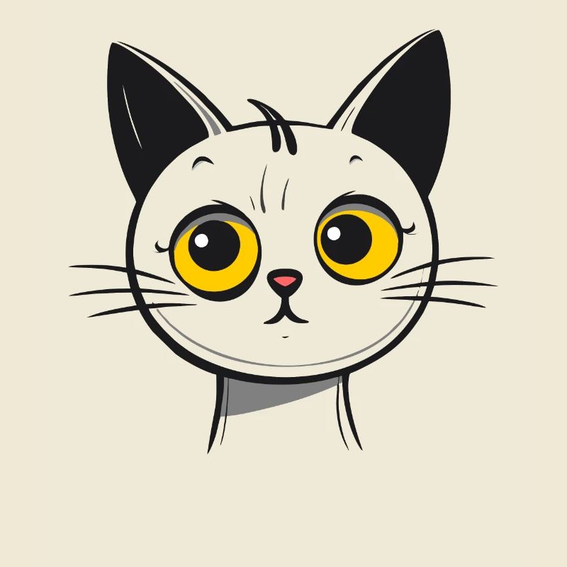 Chat de dessin animé mignon triste