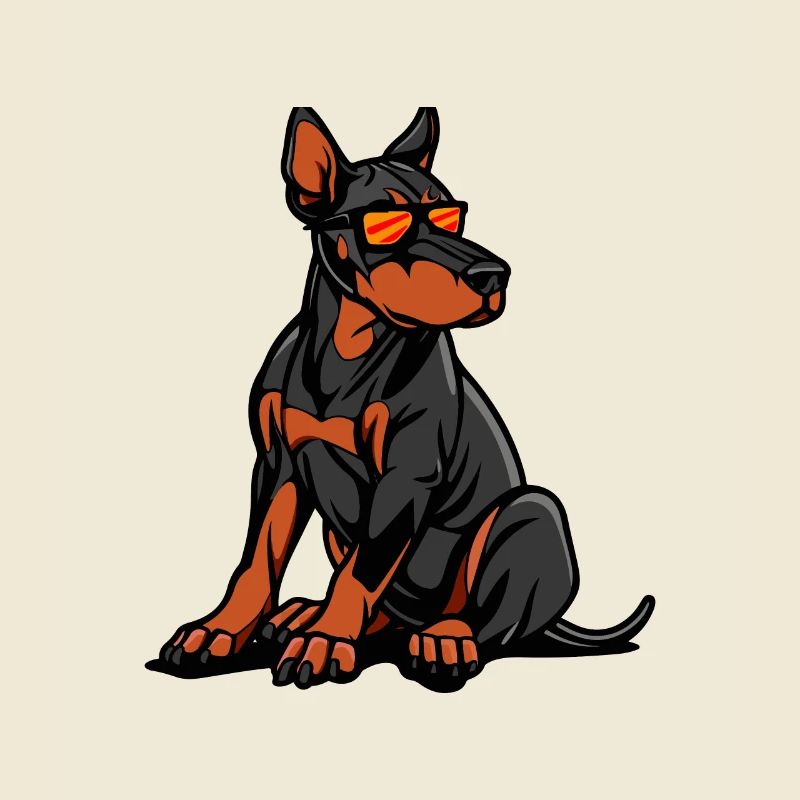 Dobermann Hund Comic Cool