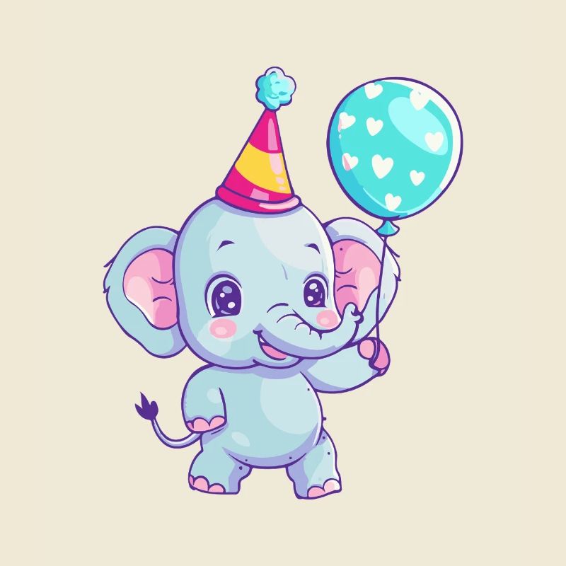 Éléphant Anniversaire Bébé