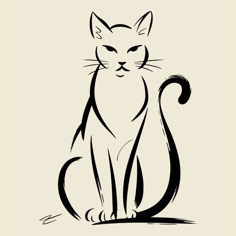 Elegant Cats Silhouette Artwork