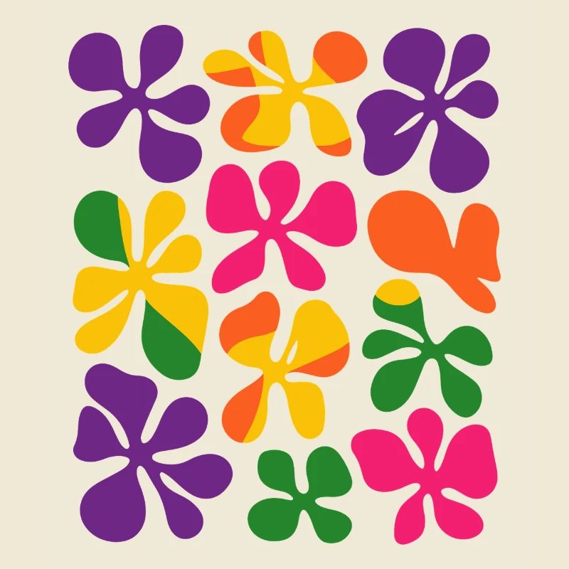 Matisse Inspired: Abstract Retro Floral Pattern