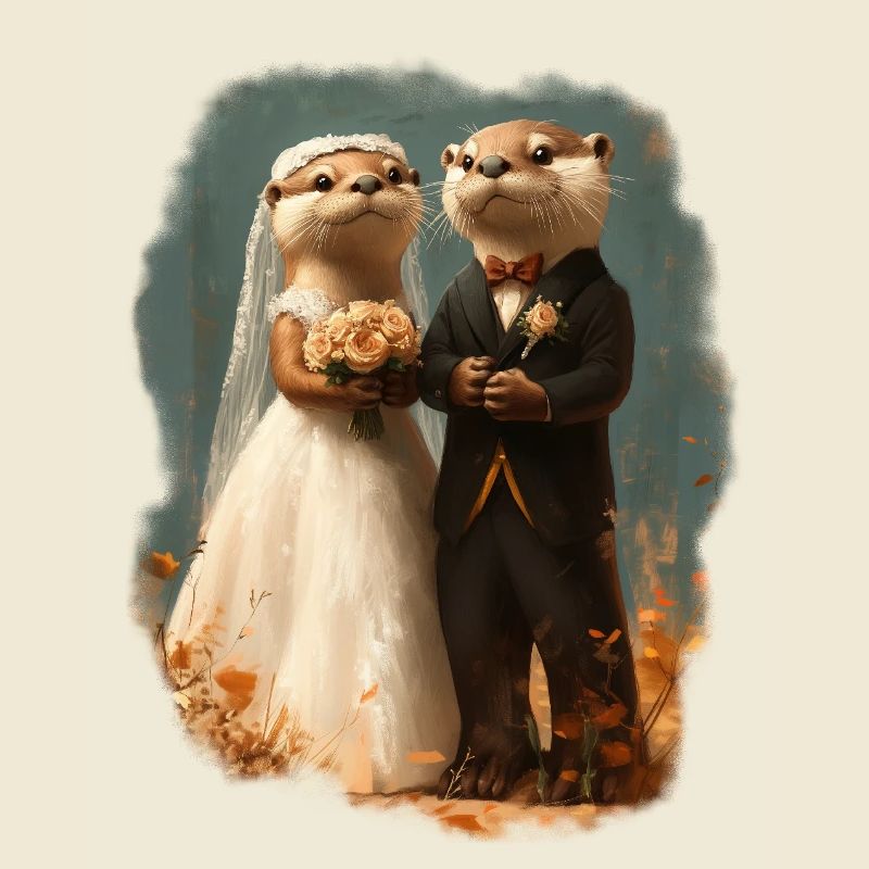 Otter Wedding Couple