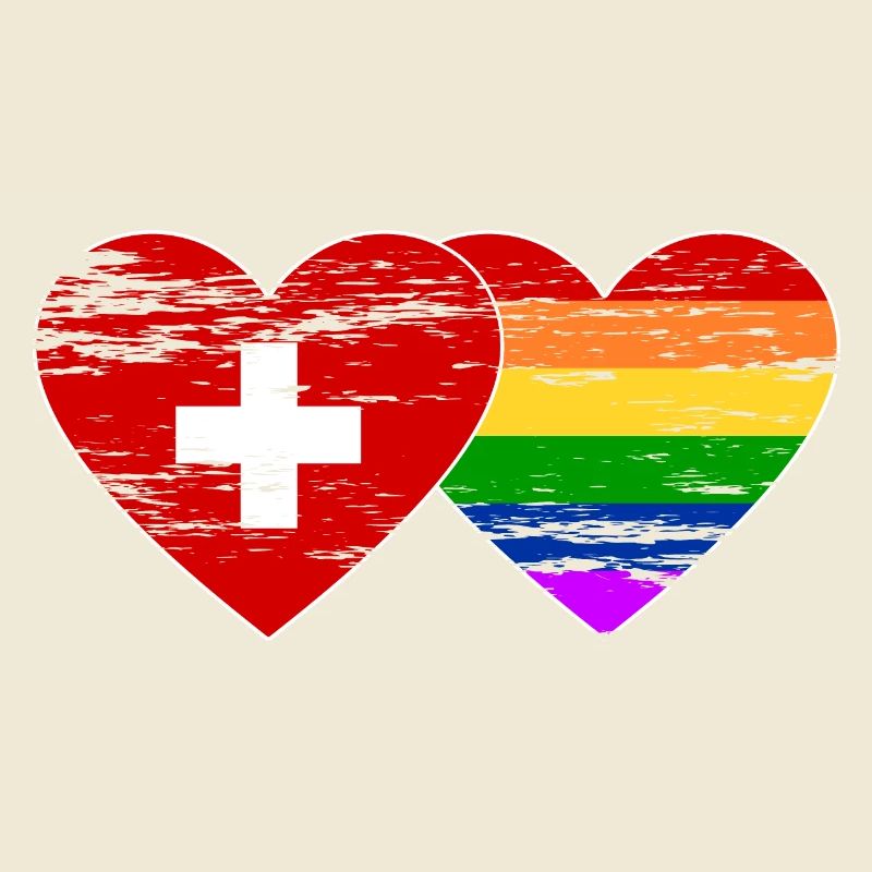 Drapeau arc-en-ciel de la Suisse utilisé