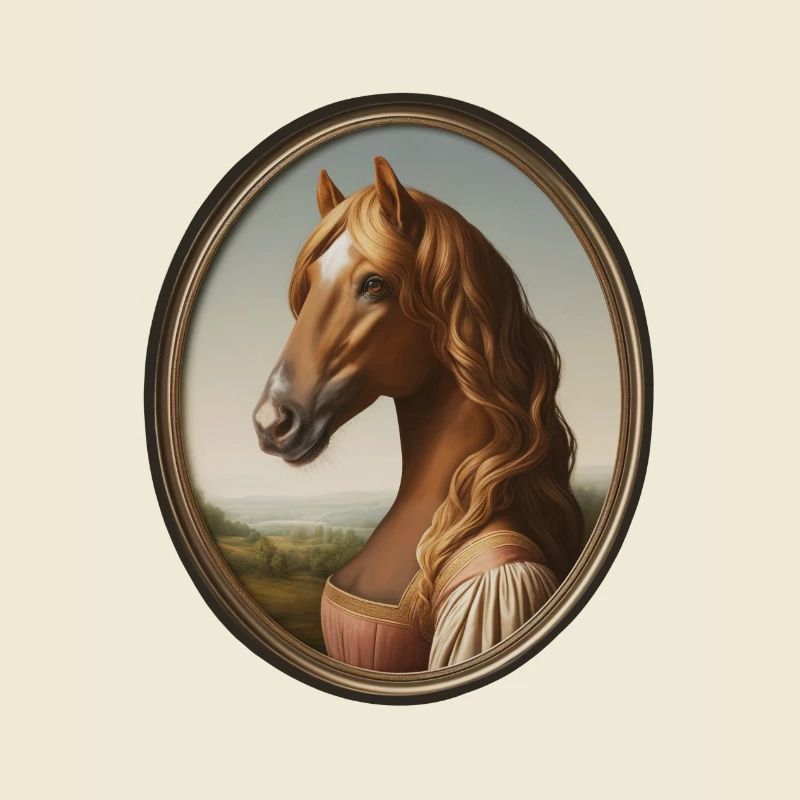 Porträt einer Fuchsstute im Stil der Renaissance