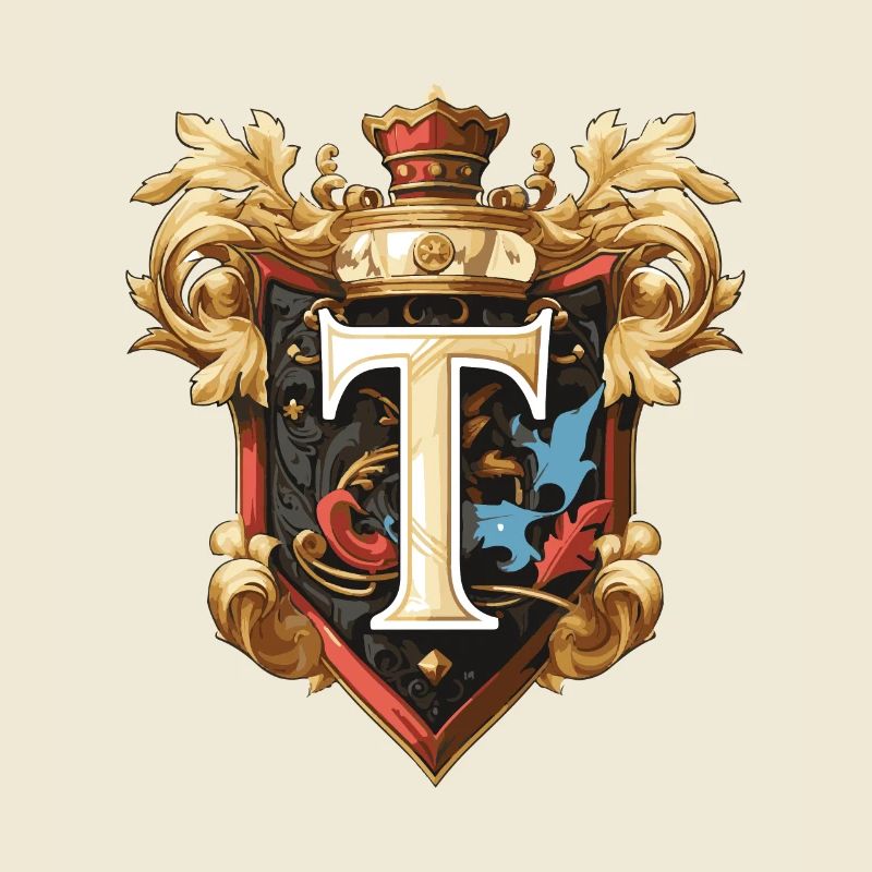 T Buchstabe Logo Krone