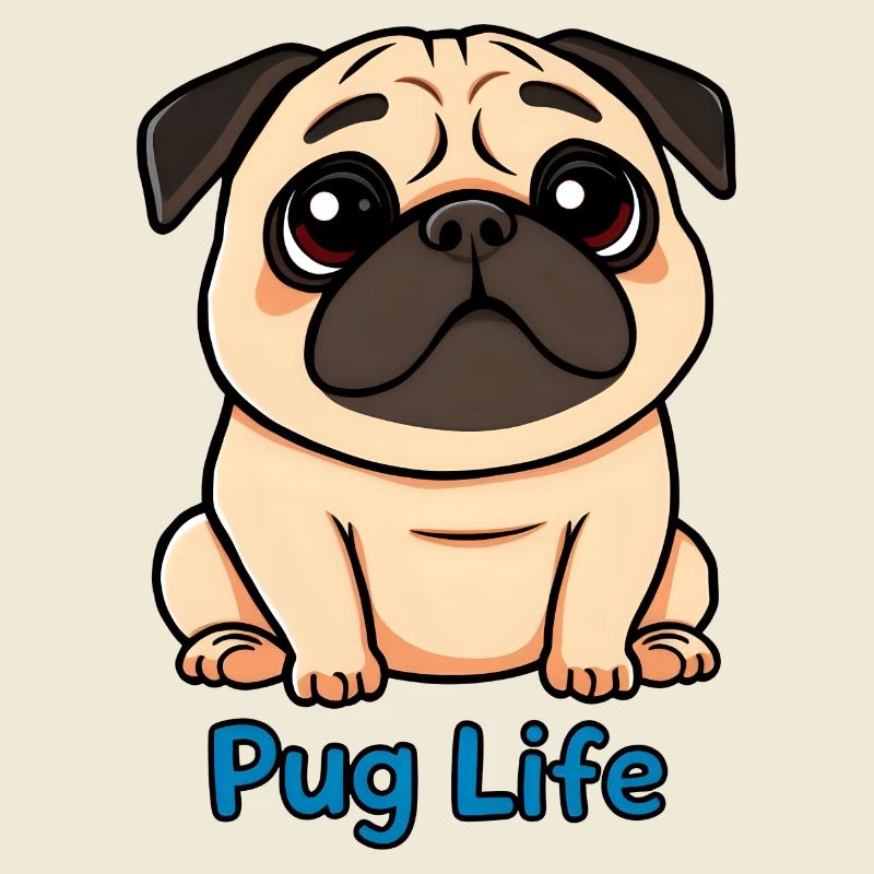 Verspielter Mops, der neugierig aussieht