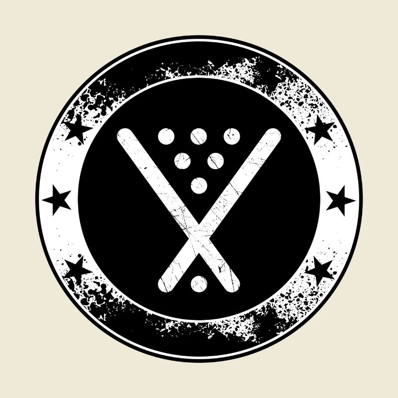 Poolbillard Emblem - Symbol Billard Queue Snooker