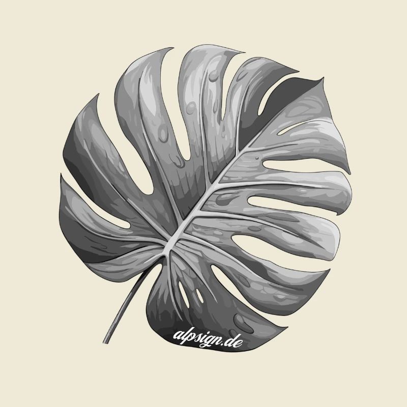 Monstera leaf window leaf design AlpSign.de