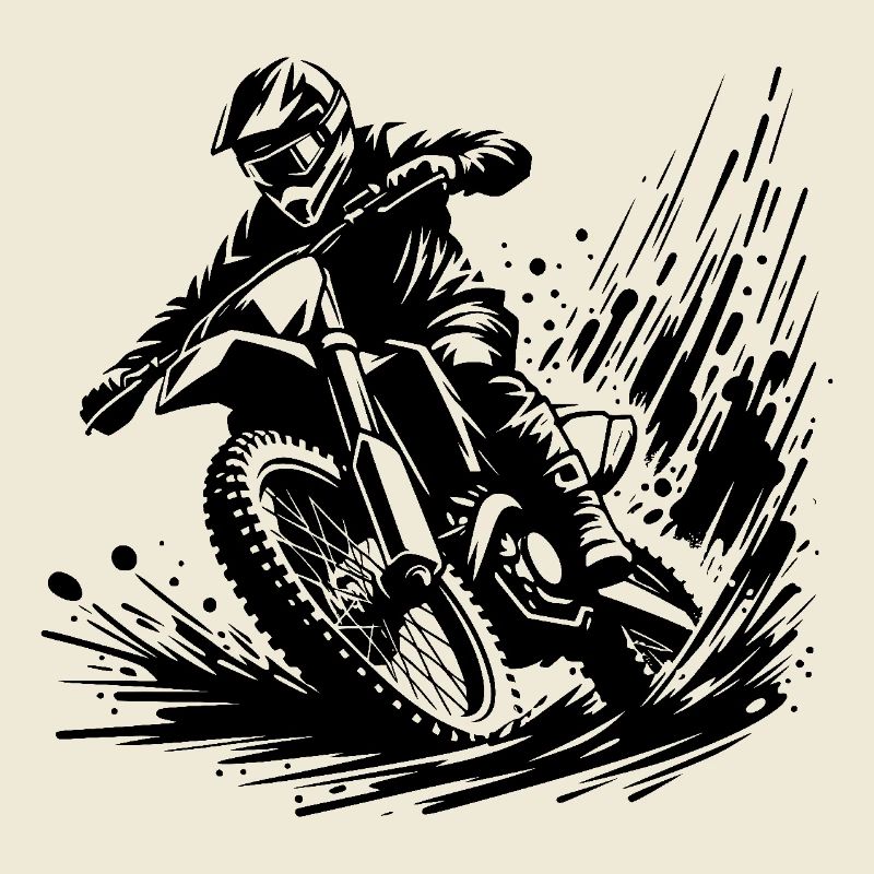 Pilote de motocross rapide dans la boue