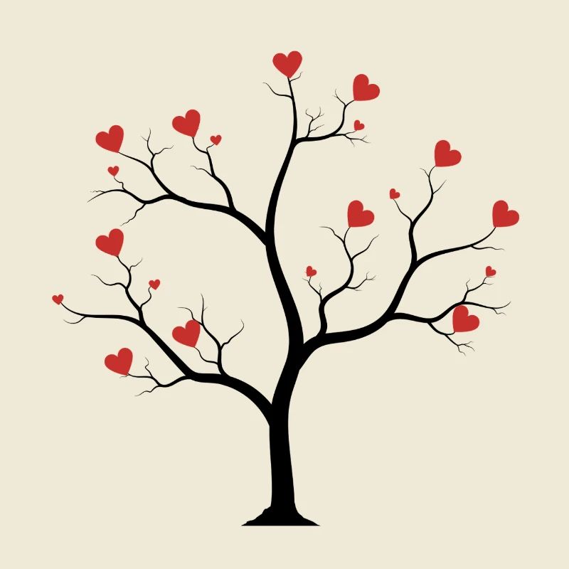arbre avec des cœurs