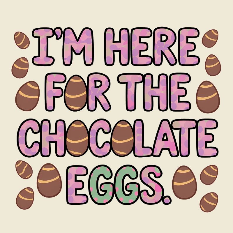 I'm Here For The Chocolate Eggs Lustiges Ostern
