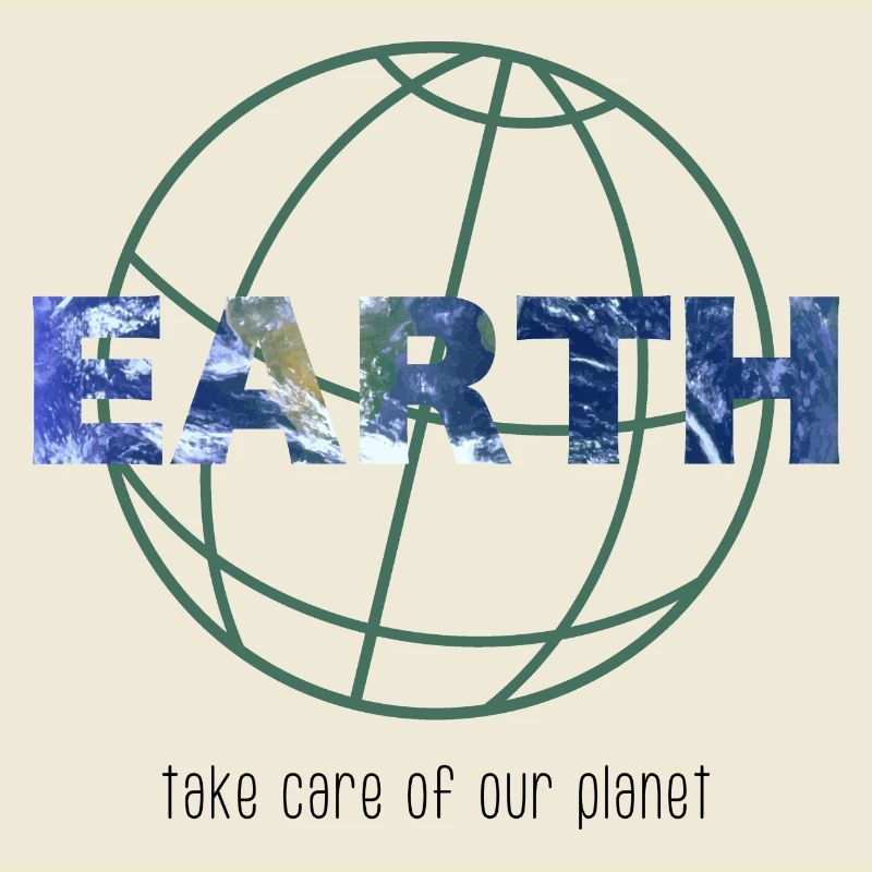 Planet lines earth lettering environment gift idea