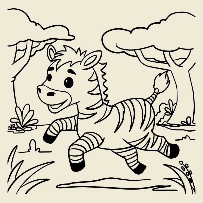 Zebra 🦓 coloring page for creative development