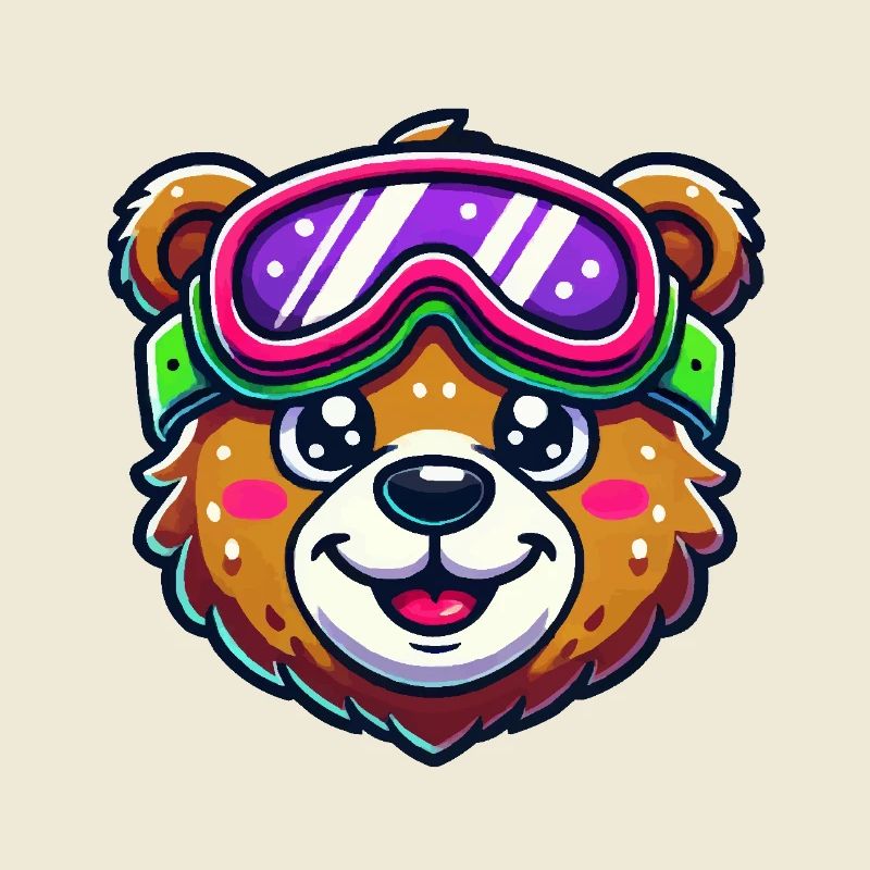 Bear Comic Ski Lunettes de ski