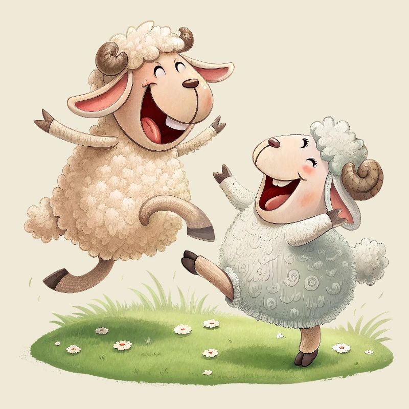 Duo de moutons joyeux