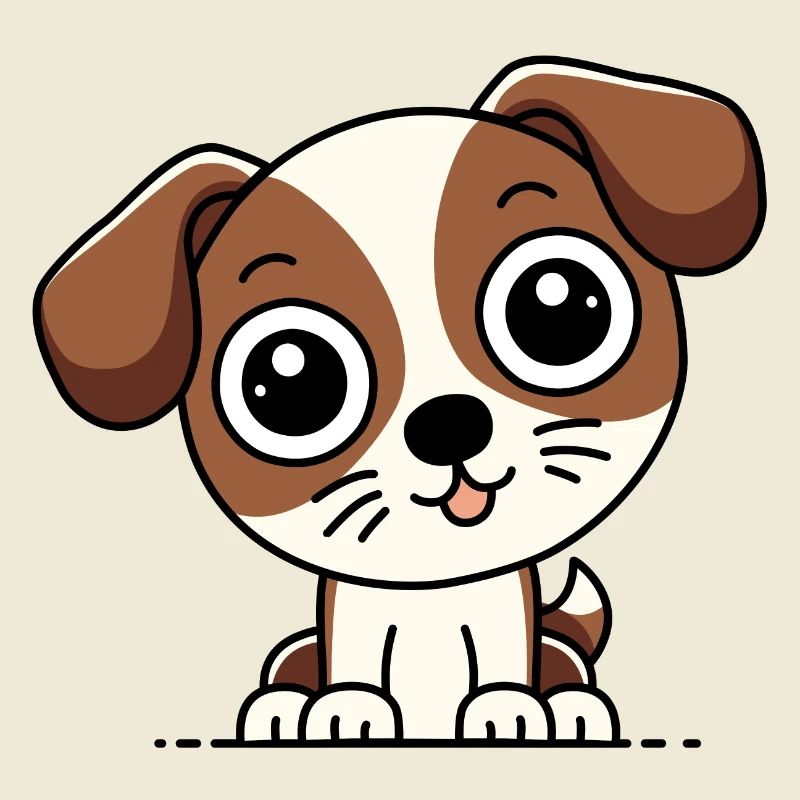 Chien Chibi mignon | Conception de chien de dessin animé mignon