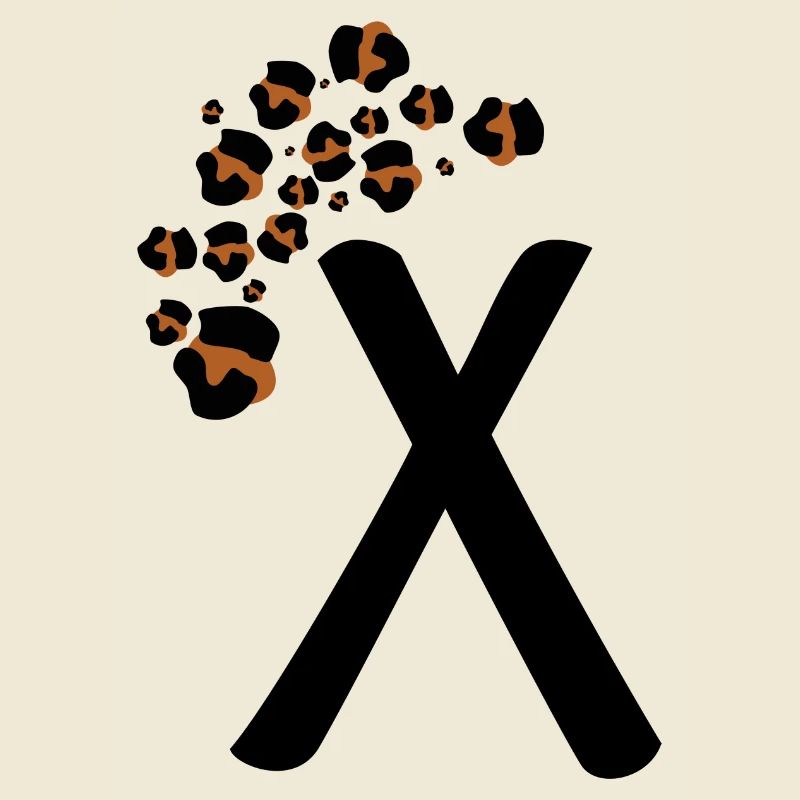 Letter x leopard print