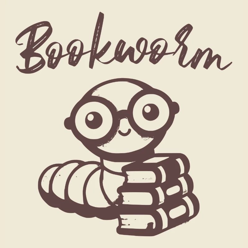 Bücherwurm mit Büchern