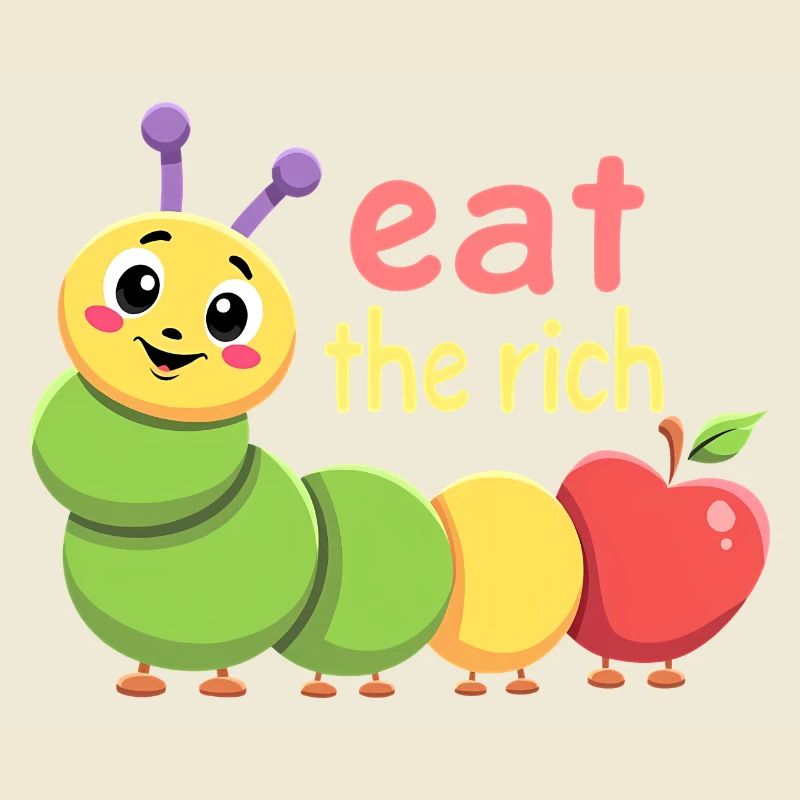 Hungry Worm - Kawaii Caterpillar