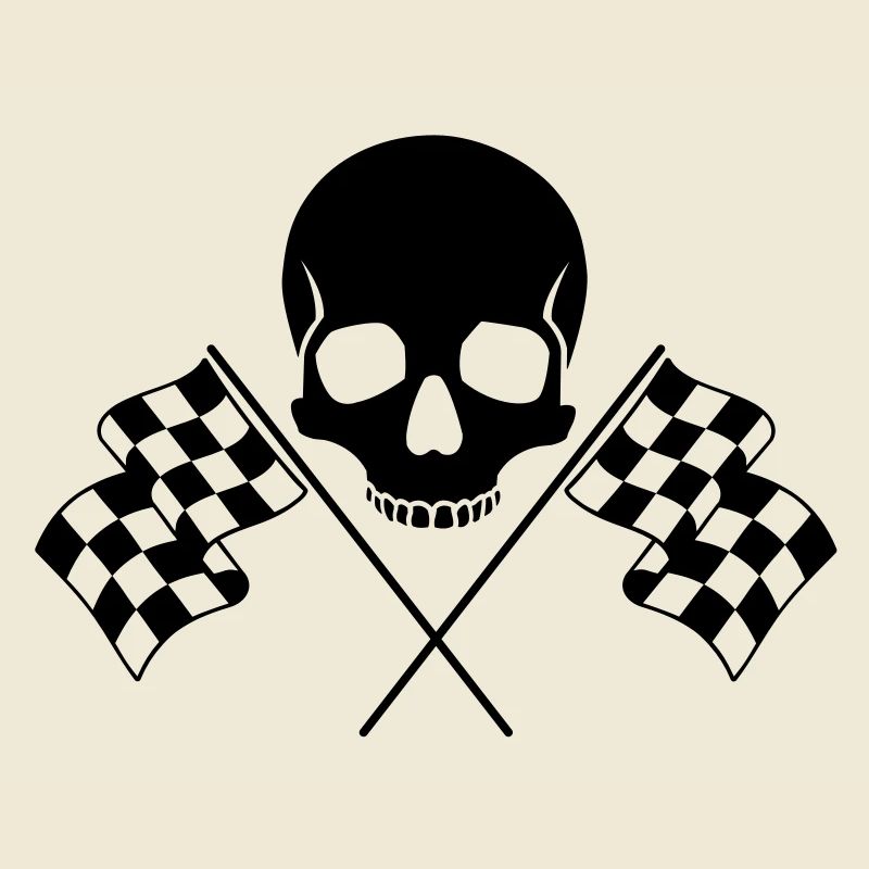 Crâne Drapeaux à Damier