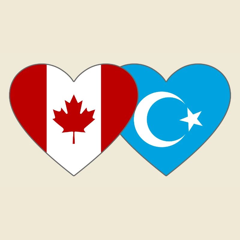 Kanada Uiguren Flagge Herz