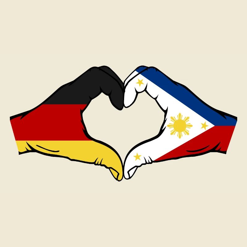 Germany Philippines Flag Hands Heart Shape