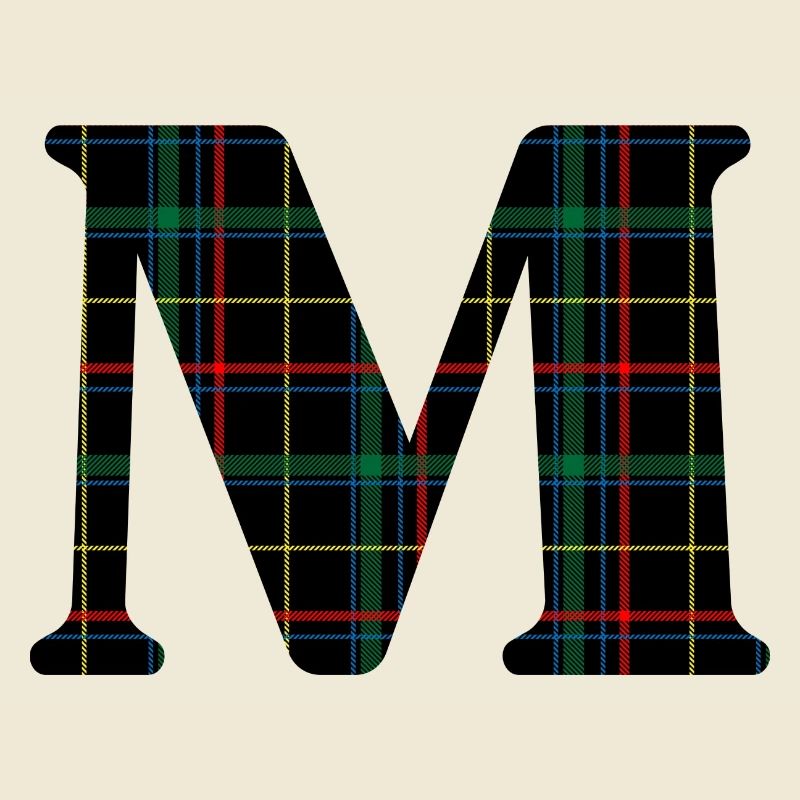 Monogramm m Schottischer Tartan