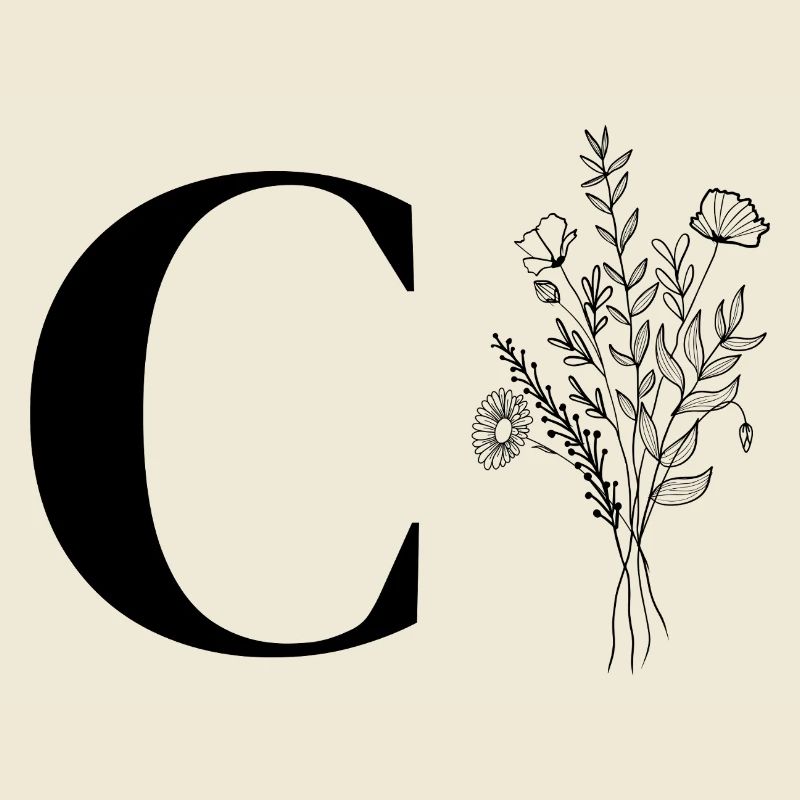 Lette c minimalistische Blumen