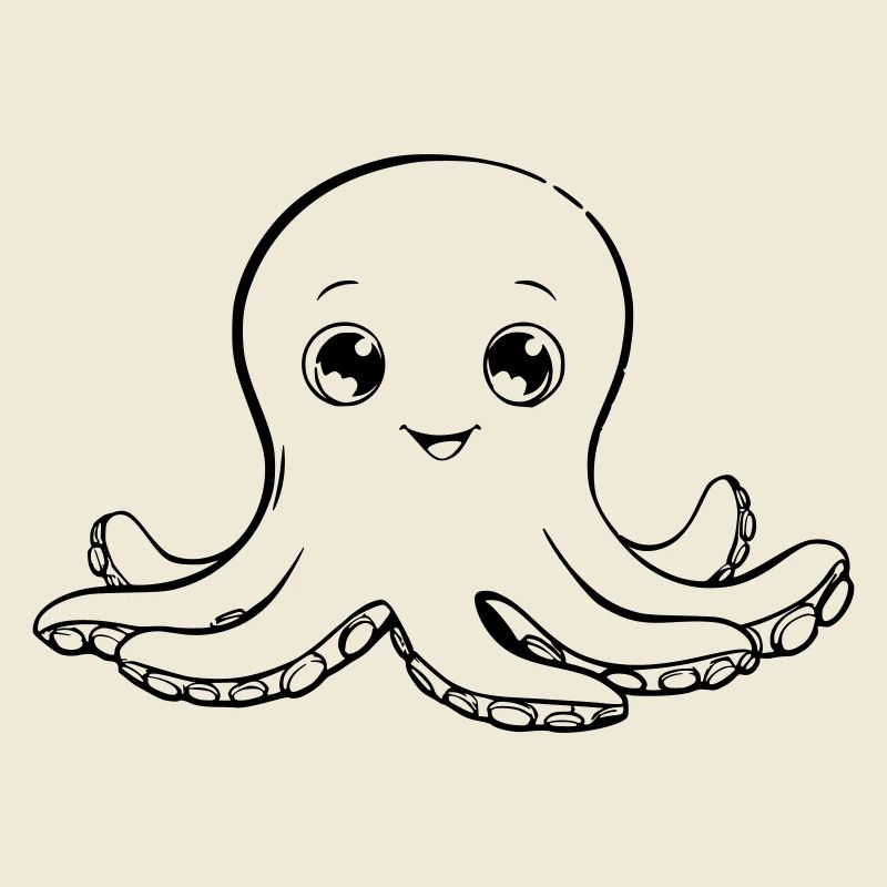 Cute okotpus as vector illustration