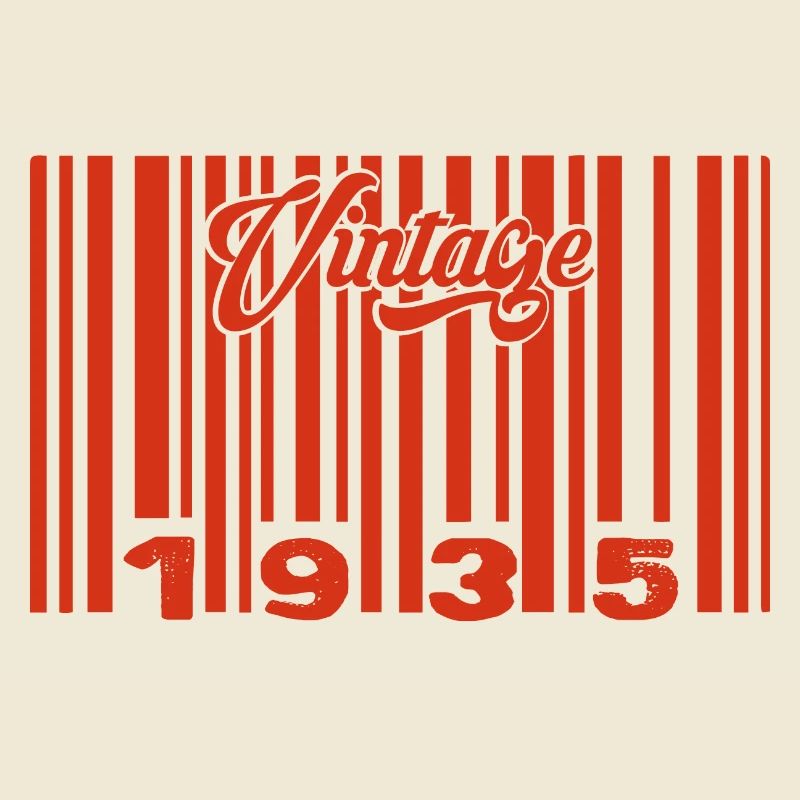 vintage 1935 né en 1935 90 ans bar code anniversai