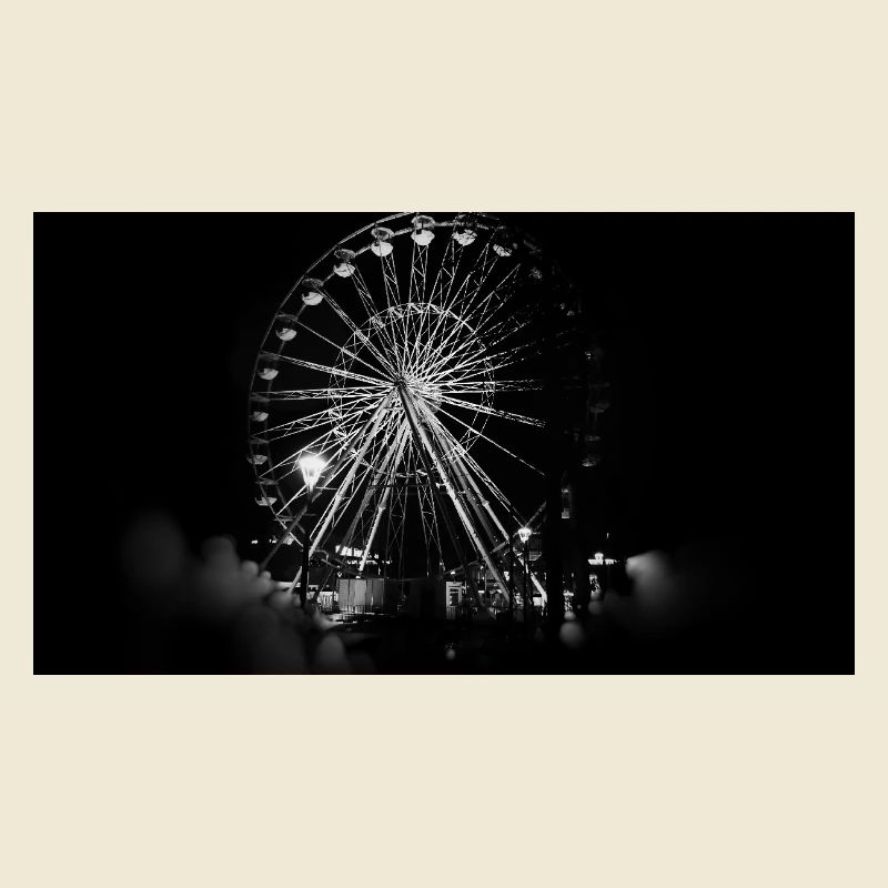 Ferris wheel b&w