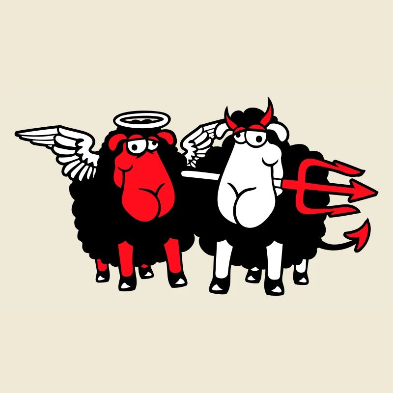 2 Schafe Engel Teufel Satan Hölle Böse Himmel Gut