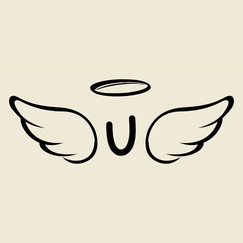 Lettre u ailes d’ange