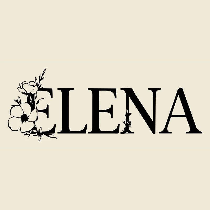 Elena | Nom avec fleur (vectorgraphique)