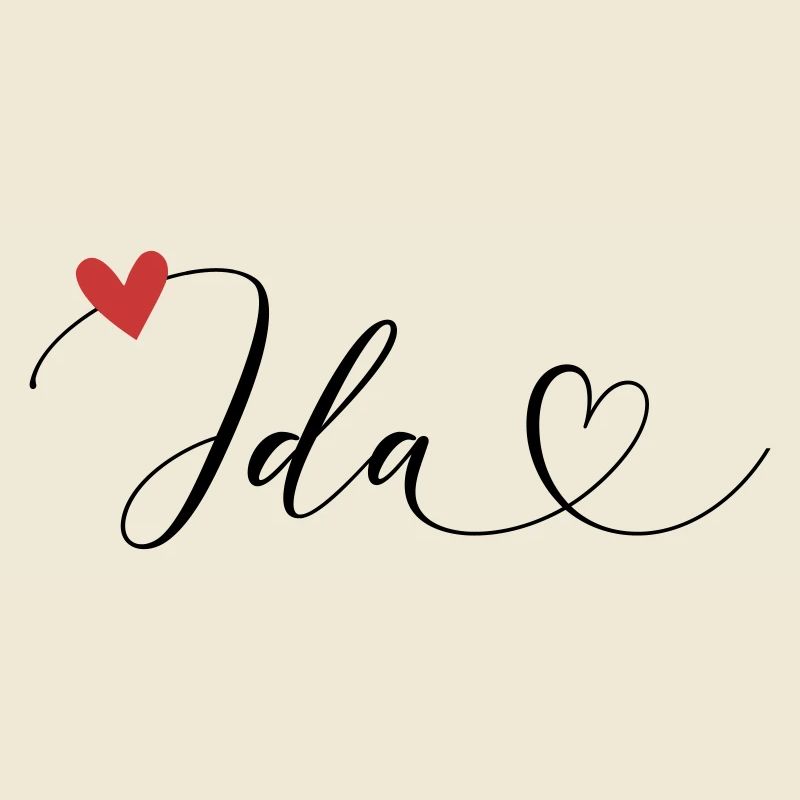 Ida Name First name Calligraphy Heart