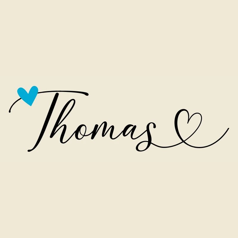 Thomas Nom Prénom Calligraphie Coeur