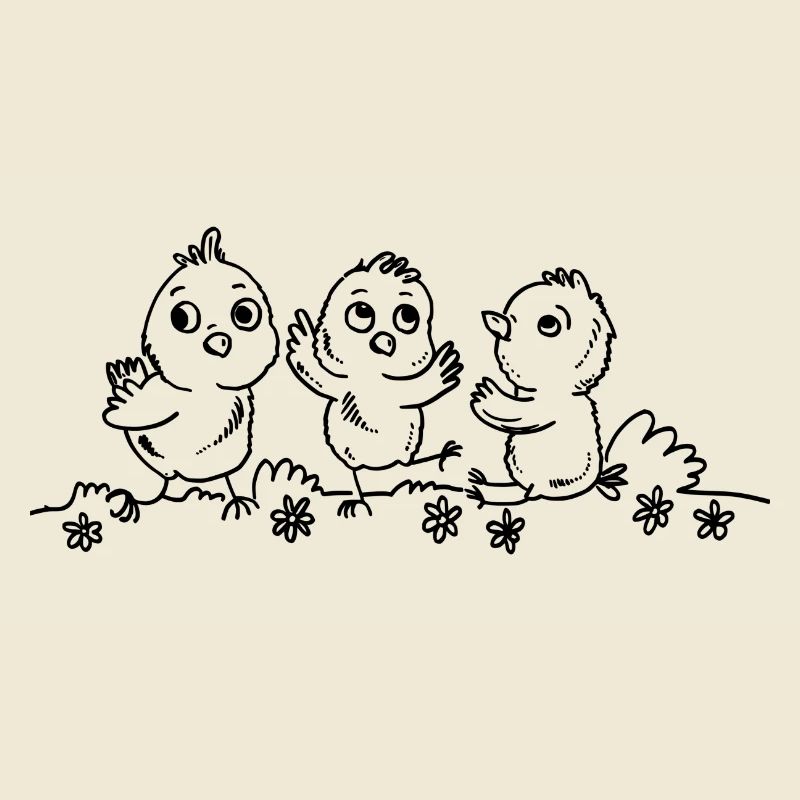 Three little Easter chicks