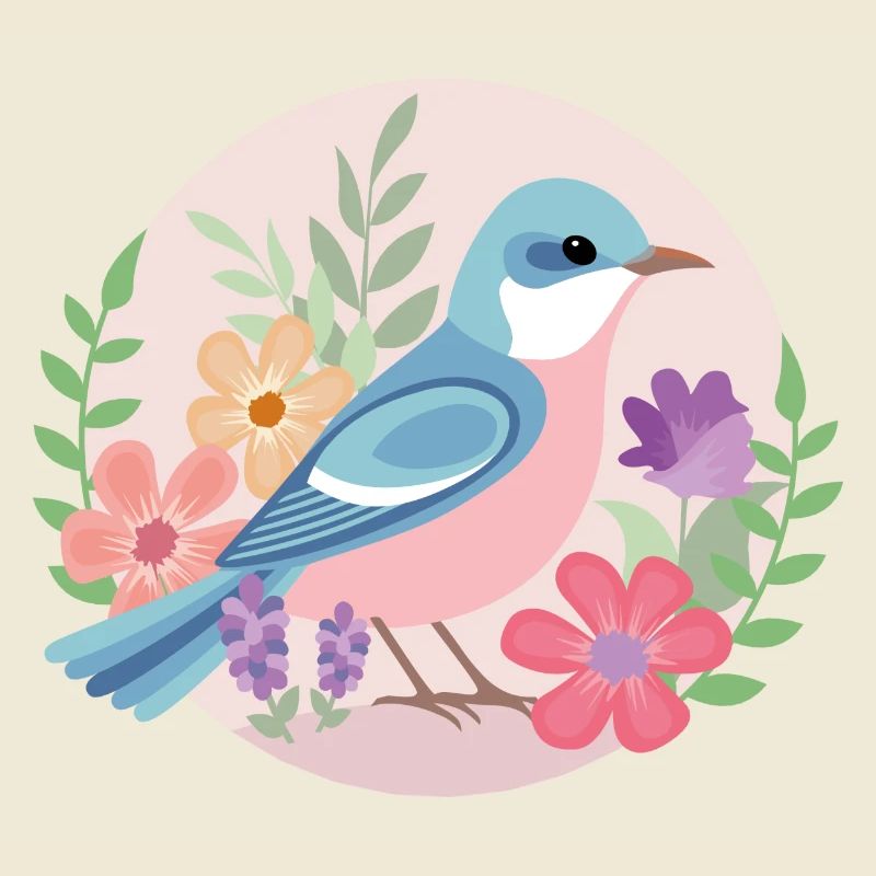 Oiseau en fleurs