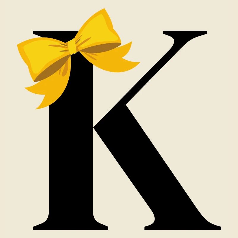 Buchstabe k gelbe Schleife