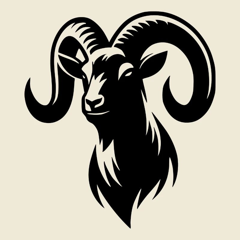 bouc avec d’énormes cornes