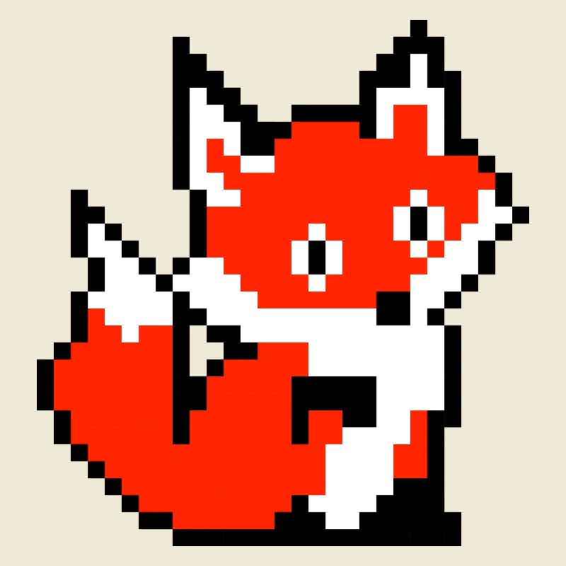 Fuchs Fox Pfote Retro Pixel Design Shirt Geschenk