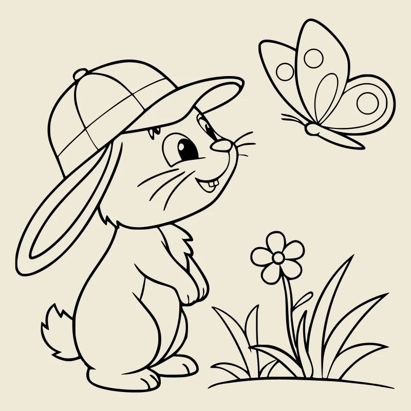 Hase Häschen mit Kappe