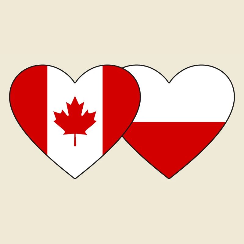Drapeau du Canada et de la Pologne