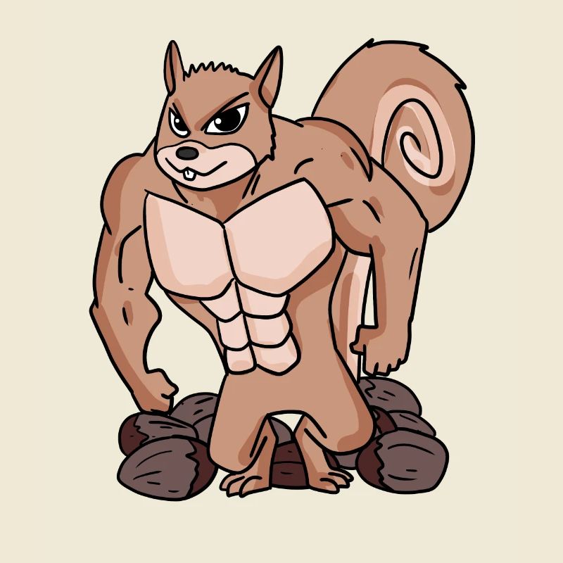 Écureuils avec muscles