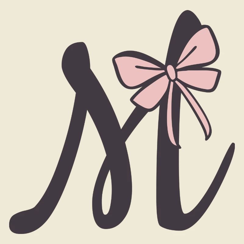 Initial letter M ribbon
