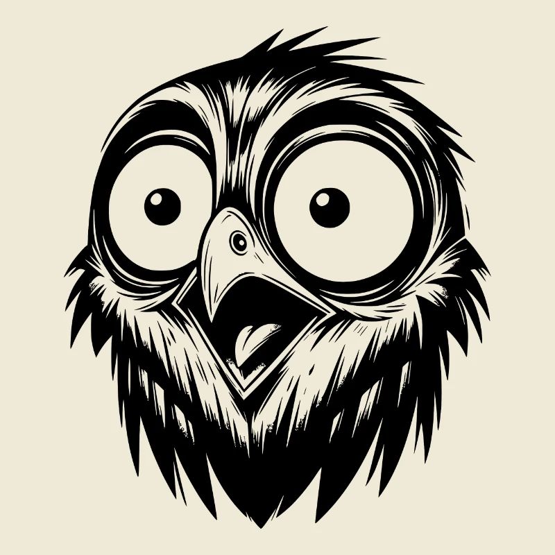 Scared Horror Bird Drawing