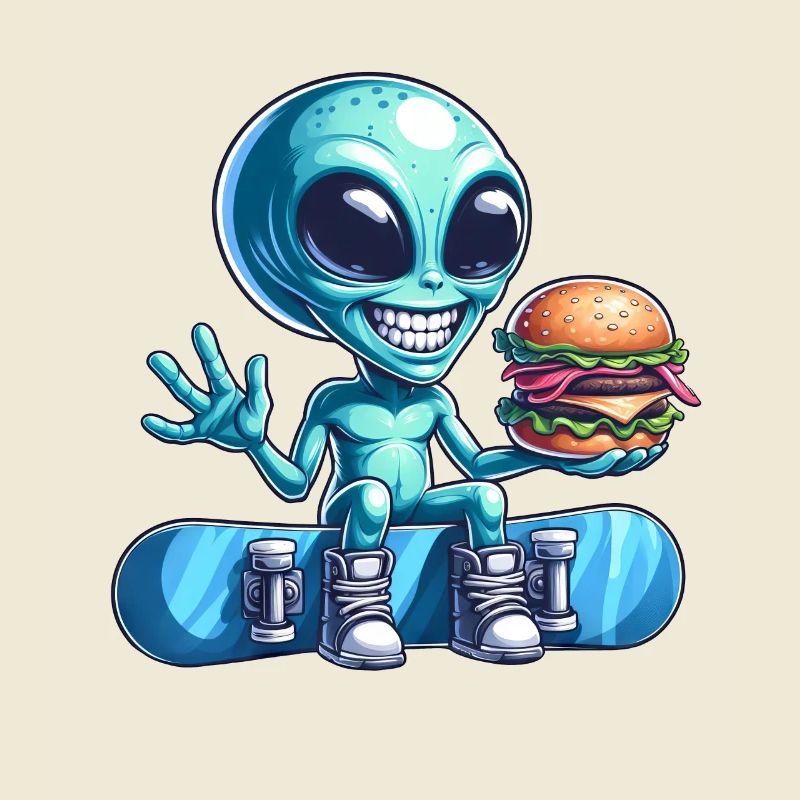 Alien Snowboarder Hamburger Restauration Rapide