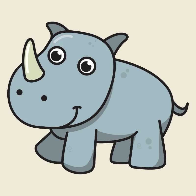 Nashorn Comic Tier Geschenk Afrika Nashörner Kind